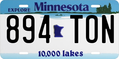MN license plate 894TON