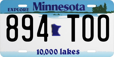 MN license plate 894TOO