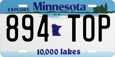 MN license plate 894TOP