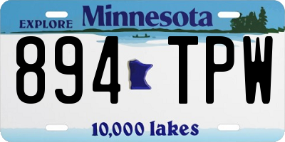 MN license plate 894TPW