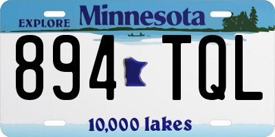 MN license plate 894TQL