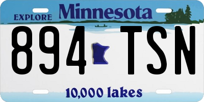 MN license plate 894TSN