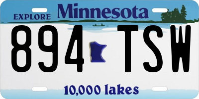 MN license plate 894TSW