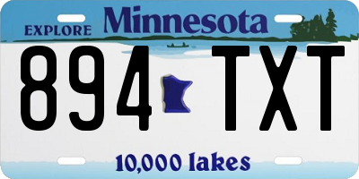 MN license plate 894TXT
