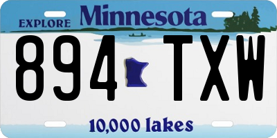 MN license plate 894TXW