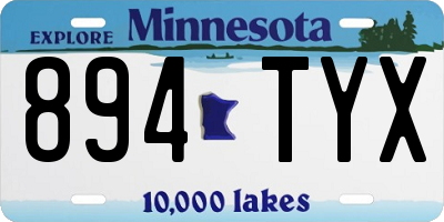 MN license plate 894TYX