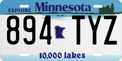 MN license plate 894TYZ