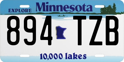 MN license plate 894TZB