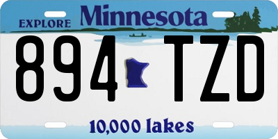 MN license plate 894TZD