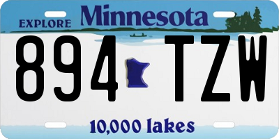 MN license plate 894TZW