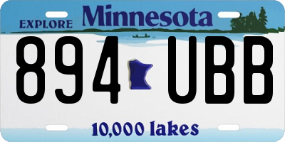 MN license plate 894UBB