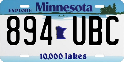 MN license plate 894UBC