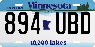 MN license plate 894UBD