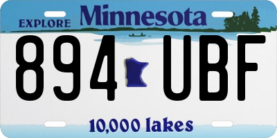 MN license plate 894UBF