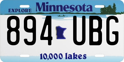 MN license plate 894UBG