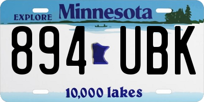 MN license plate 894UBK