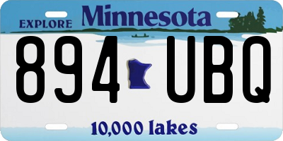 MN license plate 894UBQ