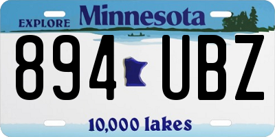 MN license plate 894UBZ
