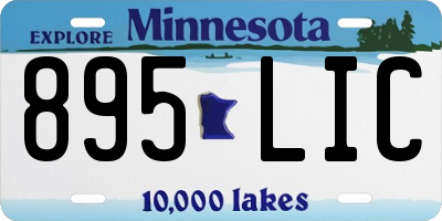 MN license plate 895LIC