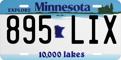 MN license plate 895LIX