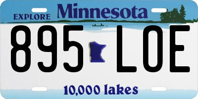 MN license plate 895LOE