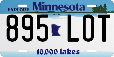 MN license plate 895LOT