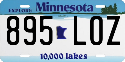 MN license plate 895LOZ