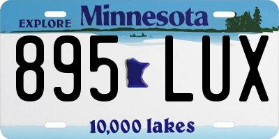 MN license plate 895LUX