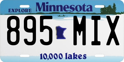 MN license plate 895MIX