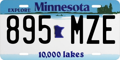 MN license plate 895MZE