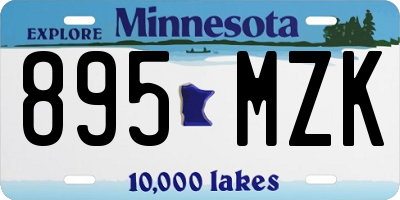 MN license plate 895MZK