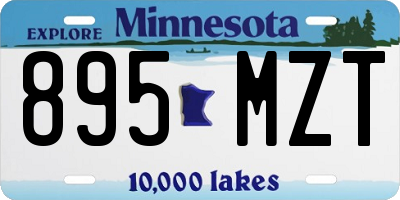 MN license plate 895MZT