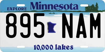 MN license plate 895NAM