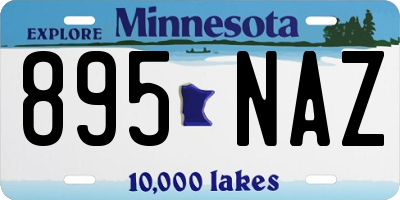 MN license plate 895NAZ