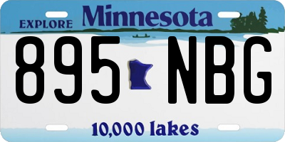 MN license plate 895NBG