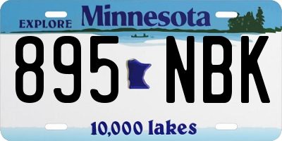 MN license plate 895NBK