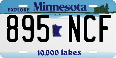 MN license plate 895NCF