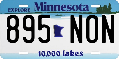 MN license plate 895NON