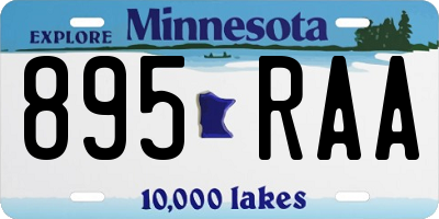 MN license plate 895RAA
