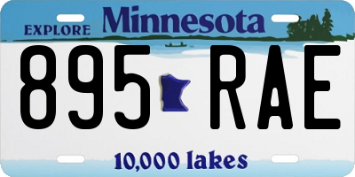 MN license plate 895RAE