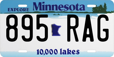 MN license plate 895RAG