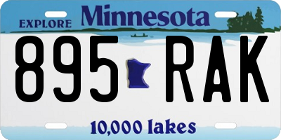 MN license plate 895RAK