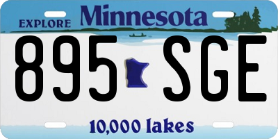 MN license plate 895SGE