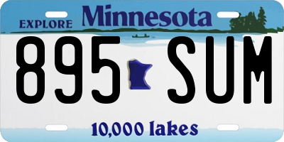 MN license plate 895SUM