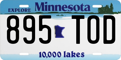 MN license plate 895TOD