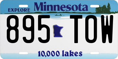 MN license plate 895TOW