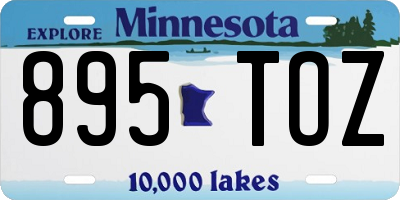 MN license plate 895TOZ