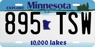 MN license plate 895TSW