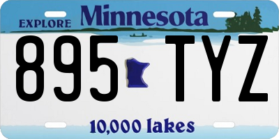 MN license plate 895TYZ