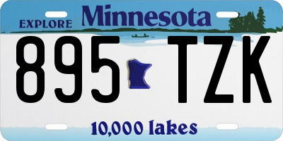 MN license plate 895TZK